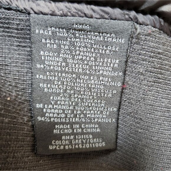 Sebby Moto Jacket Womens M Gray Faux Leather Ribbed Knit Full Zip Biker Rustic - Picture 13 of 15